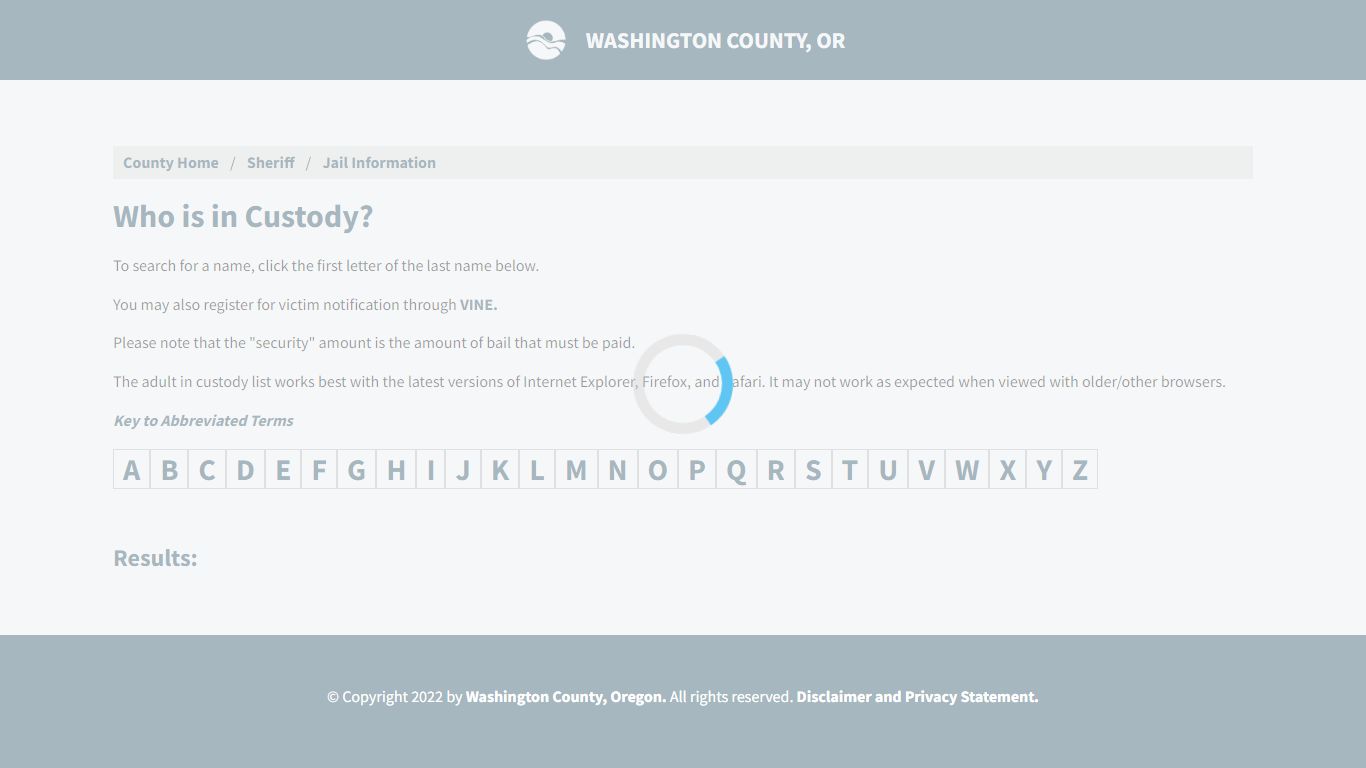 Who is in Custody? - Washington County, Oregon